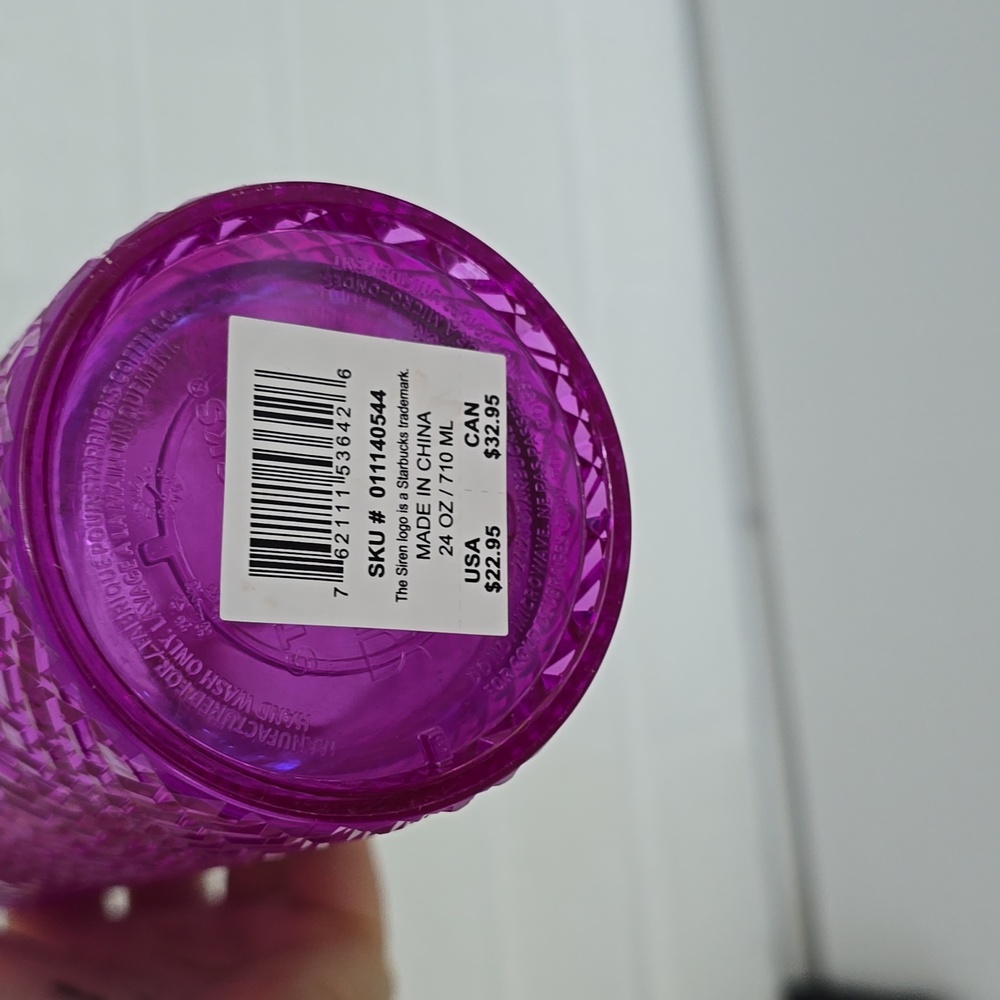 NEW 2023 Starbucks Jeweled Taffy Iridescent Pink Purple Tumbler 24oz Venti Cup - Picture 5 of 5